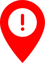 An image of a map icon with an exclamation mark in the center 